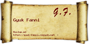 Gyuk Fanni névjegykártya