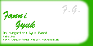 fanni gyuk business card